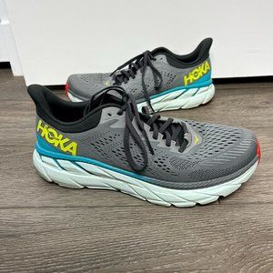 Hoka One One Mens Clifton 7 1110508 WDDS sz 9.5 Gray Running Shoes Sneakers